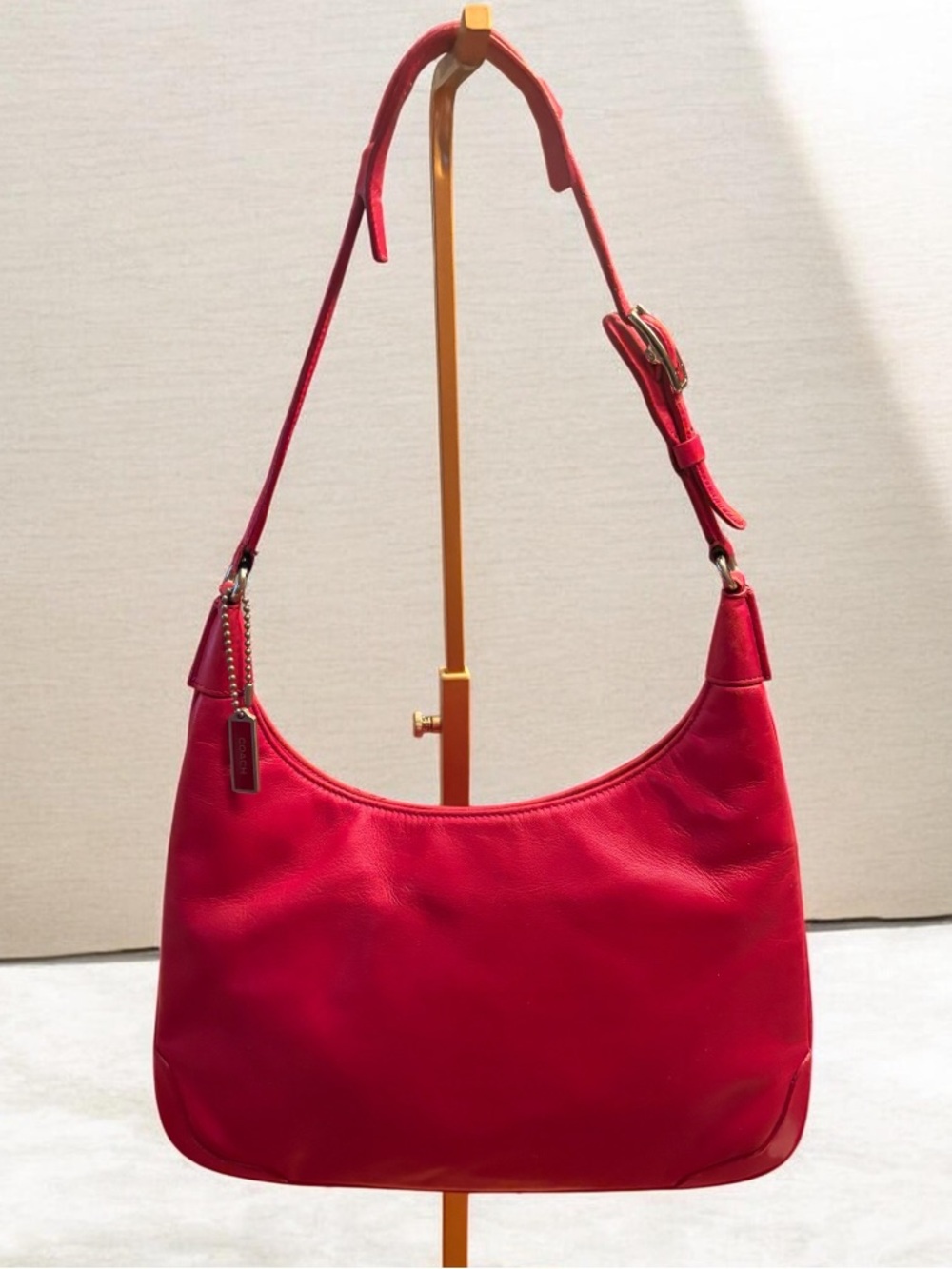 Vintage 2002 Cherry Red Coach 8312 Ergo Shoulder Leather Bag